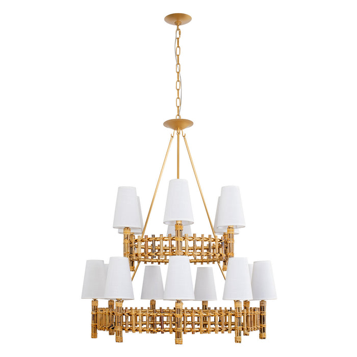 Varaluz 360C15FG 15 Light Chandelier, French Gold