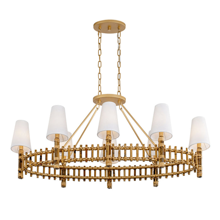 Varaluz 360N08FG Eight Light Linear Pendant, French Gold