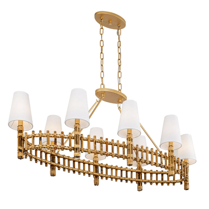 Varaluz 360N08FG Eight Light Linear Pendant, French Gold