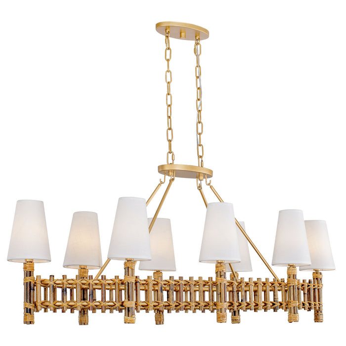 Varaluz 360N08FG Eight Light Linear Pendant, French Gold