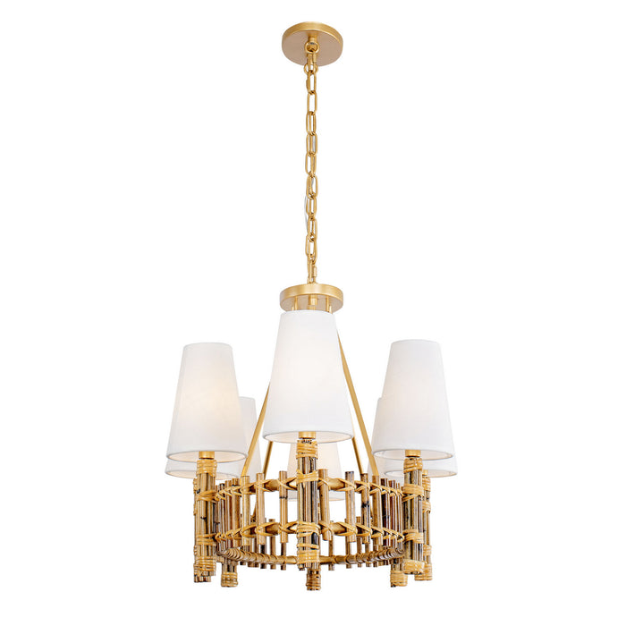 Varaluz 360N08FG Eight Light Linear Pendant, French Gold
