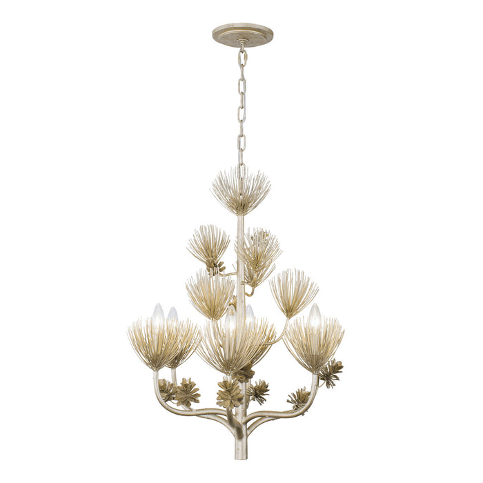 Varaluz 365C06ZG Six Light Chandelier, Zen Gold