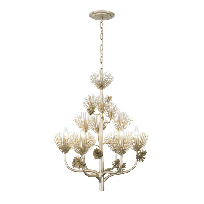 Varaluz 365C06ZG Six Light Chandelier, Zen Gold