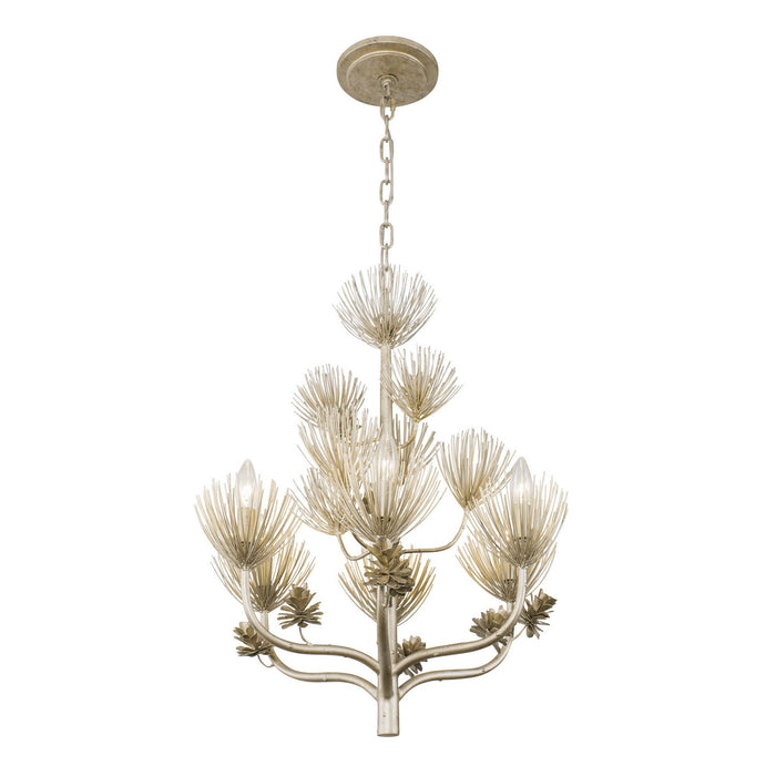 Varaluz 365C06ZG Six Light Chandelier, Zen Gold
