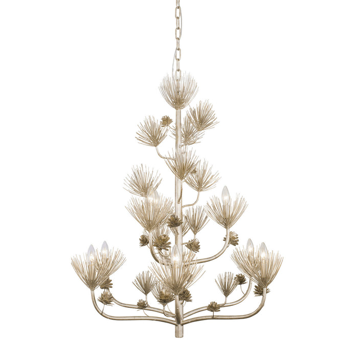 Varaluz 365C09ZG Nine Light Chandelier, Zen Gold