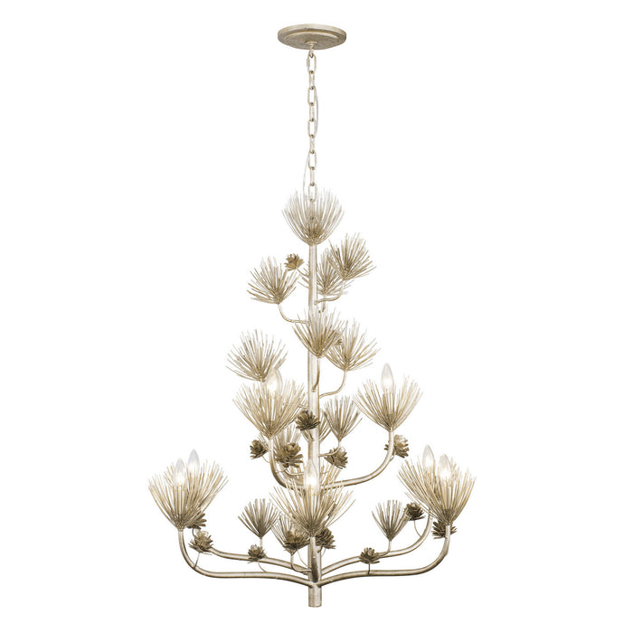Varaluz 365C09ZG Nine Light Chandelier, Zen Gold