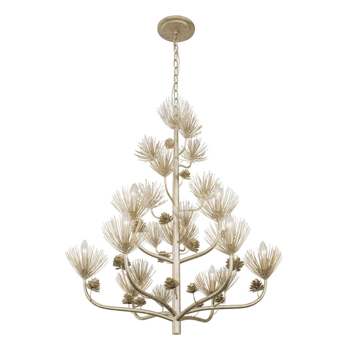 Varaluz 365C09ZG Nine Light Chandelier, Zen Gold