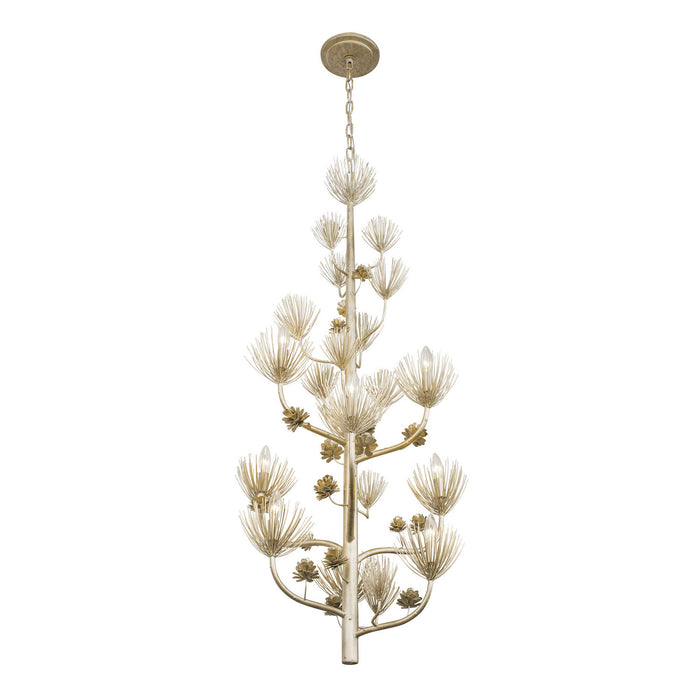 Varaluz 365F09ZG Nine Light Foyer Pendant, Zen Gold