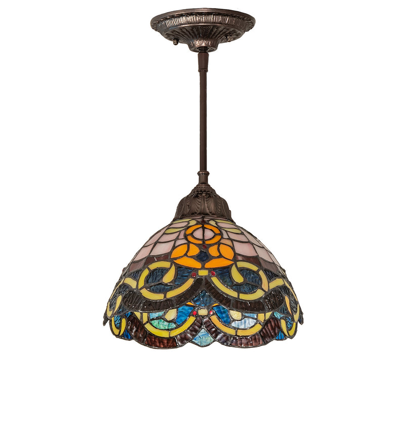Meyda Tiffany 139440 One Light Mini Pendant, Mahogany Bronze