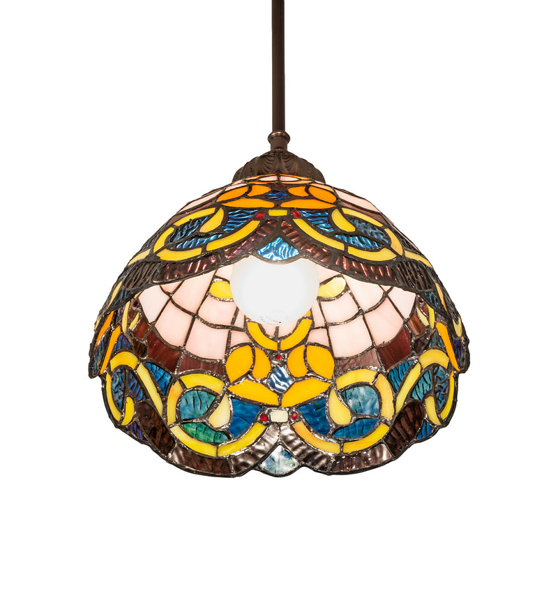 Meyda Tiffany 139440 One Light Mini Pendant, Mahogany Bronze