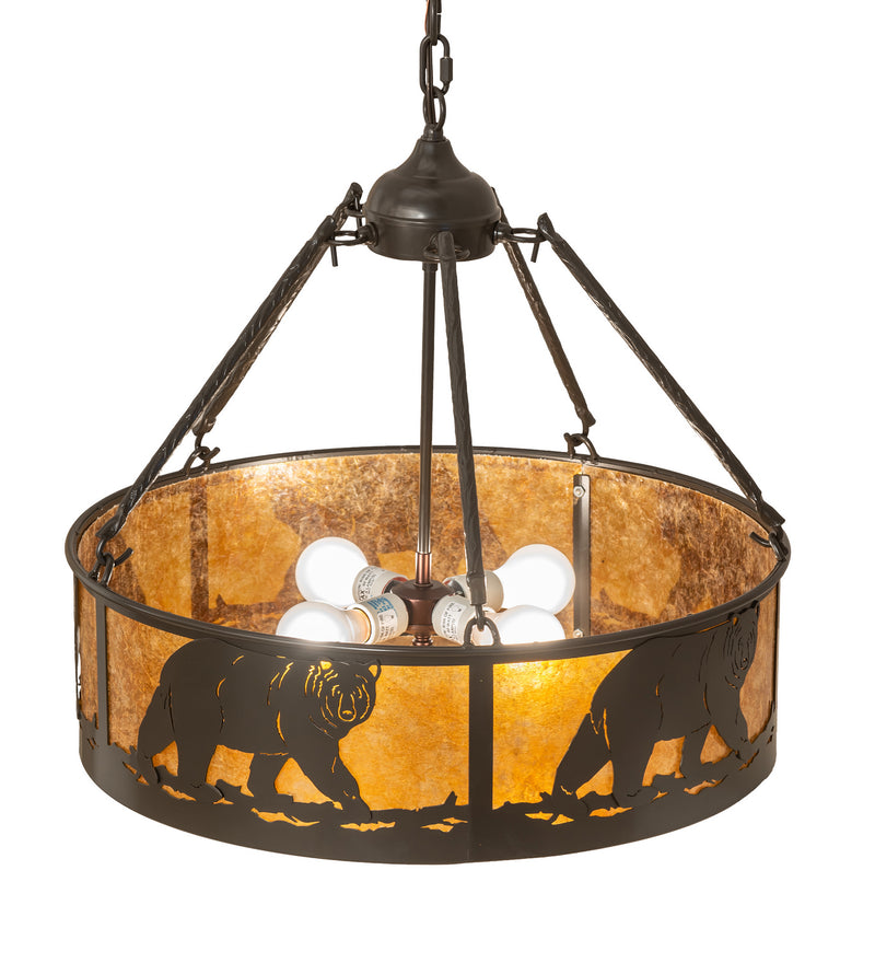 Meyda Tiffany 144859 Four Light Pendant, Timeless Bronze