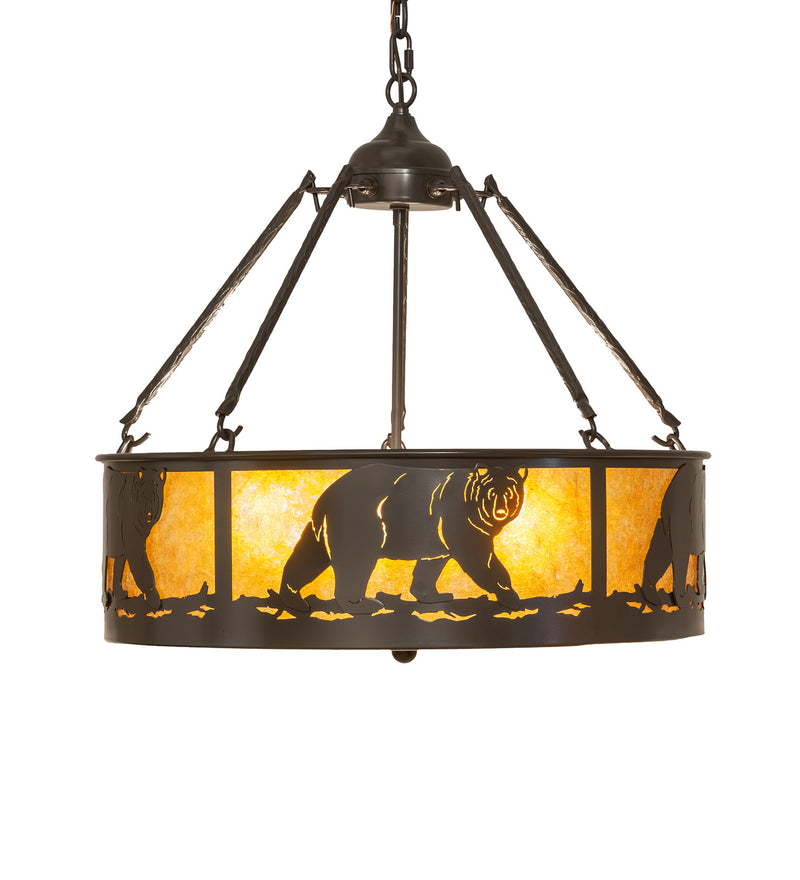 Meyda Tiffany 144859 Four Light Pendant, Timeless Bronze