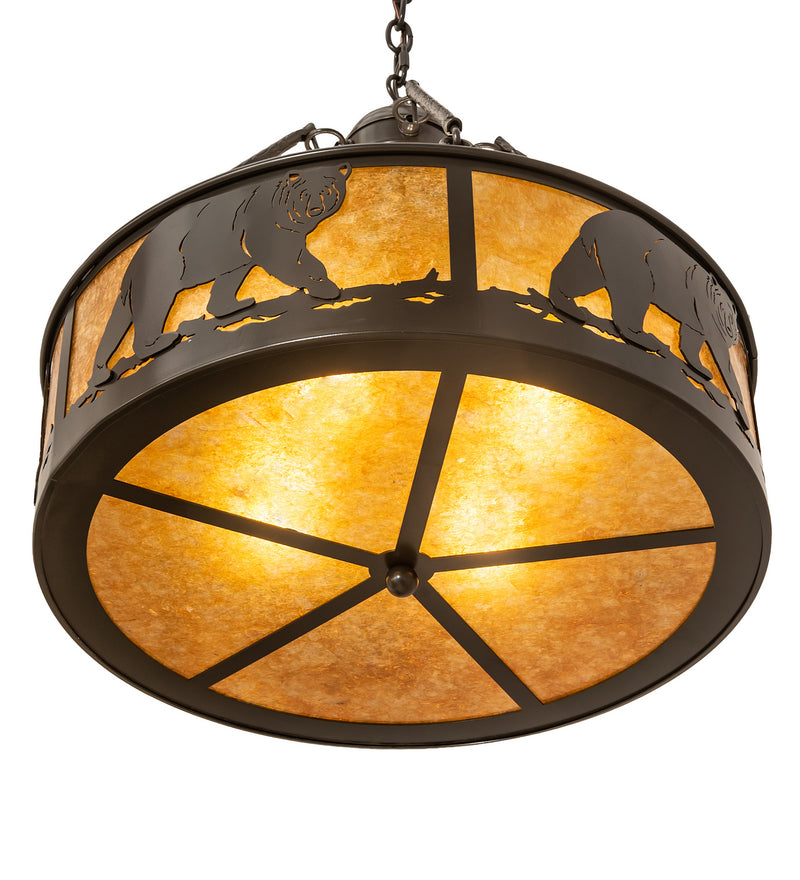 Meyda Tiffany 144859 Four Light Pendant, Timeless Bronze