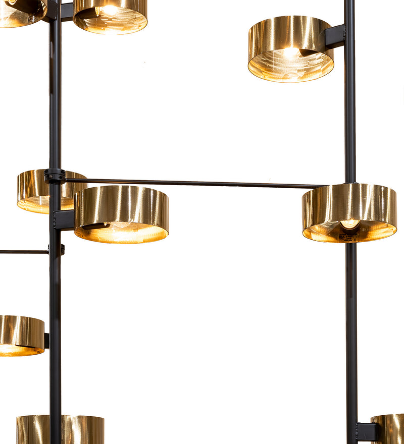 Meyda Tiffany 223457 72 Light Chandelier, Flat Black/Brass Tint