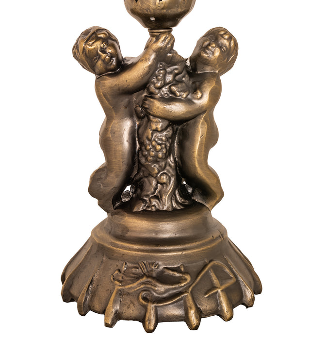 Meyda Tiffany 225850 One Light Mini Lamp, Antique Brass