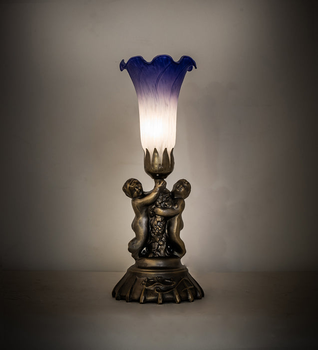 Meyda Tiffany 225850 One Light Mini Lamp, Antique Brass