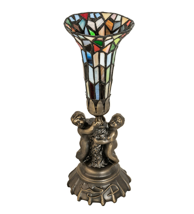 Meyda Tiffany 225851 One Light Mini Lamp, Antique Brass