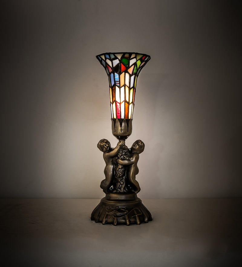 Meyda Tiffany 225851 One Light Mini Lamp, Antique Brass