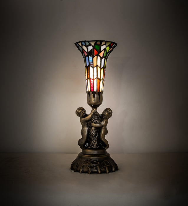 Meyda Tiffany 225851 One Light Mini Lamp, Antique Brass