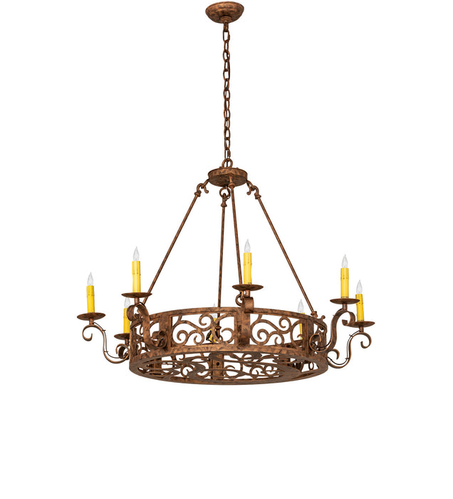 Meyda Tiffany 246220 Eight Light Chandelier, Spanish Gold
