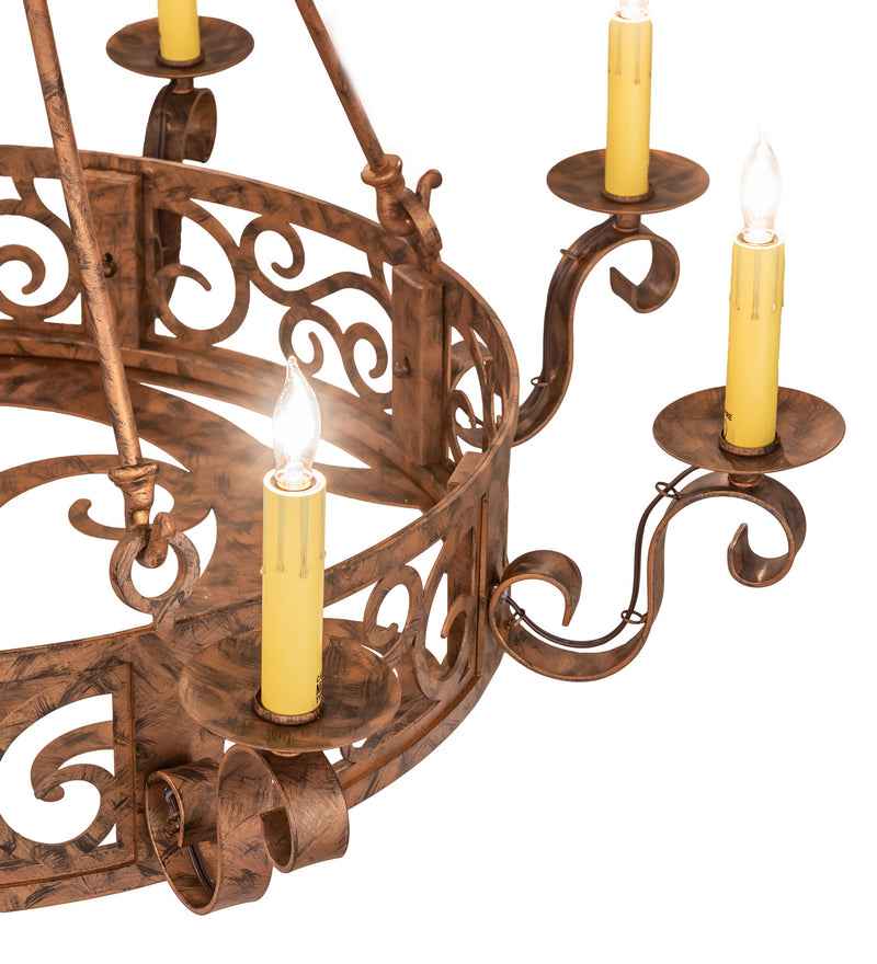 Meyda Tiffany 246220 Eight Light Chandelier, Spanish Gold