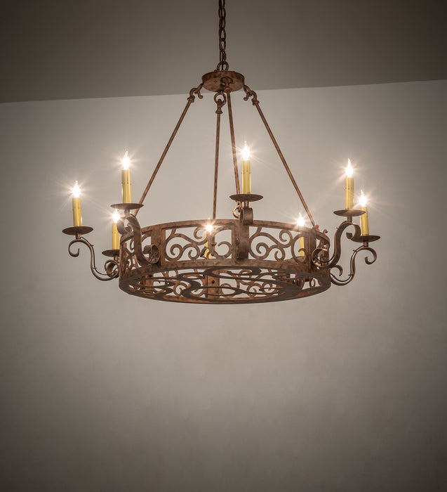 Meyda Tiffany 246220 Eight Light Chandelier, Spanish Gold