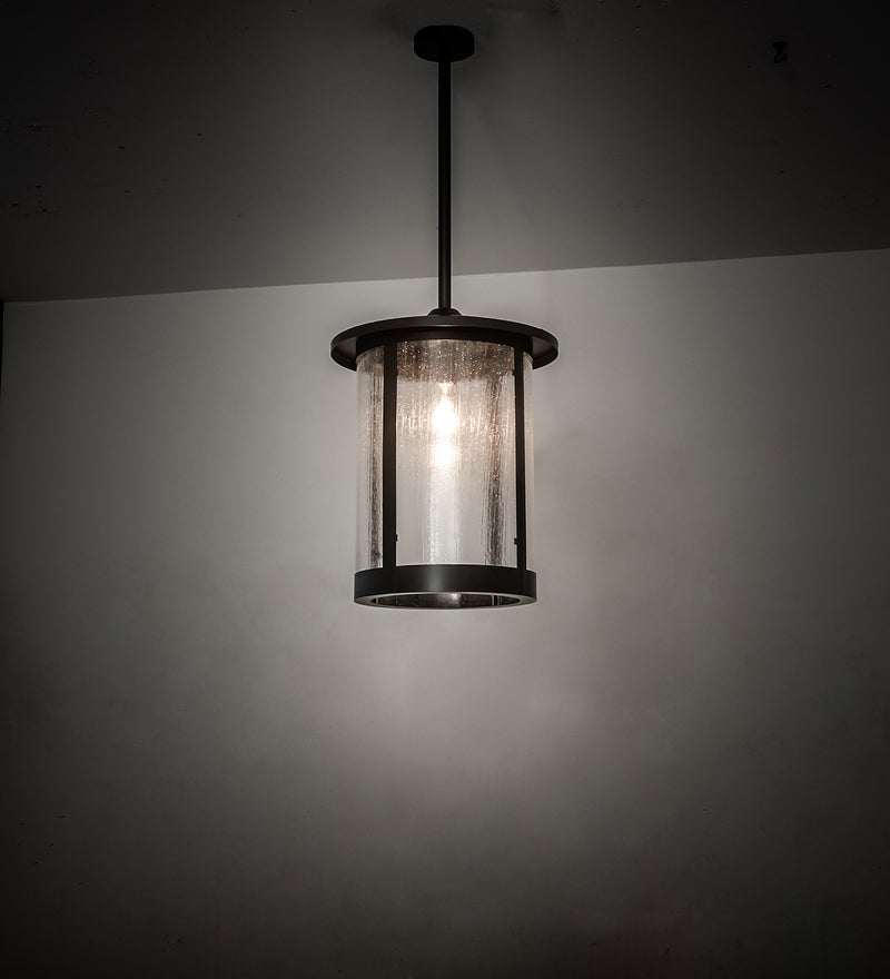Meyda Tiffany 247638 One Light Pendant, Flat Black