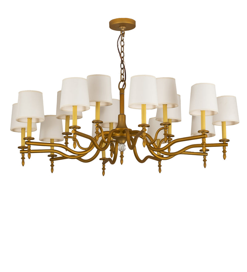 Meyda Tiffany 249104 15 Light Chandelier, Matte Gold Over Chrome