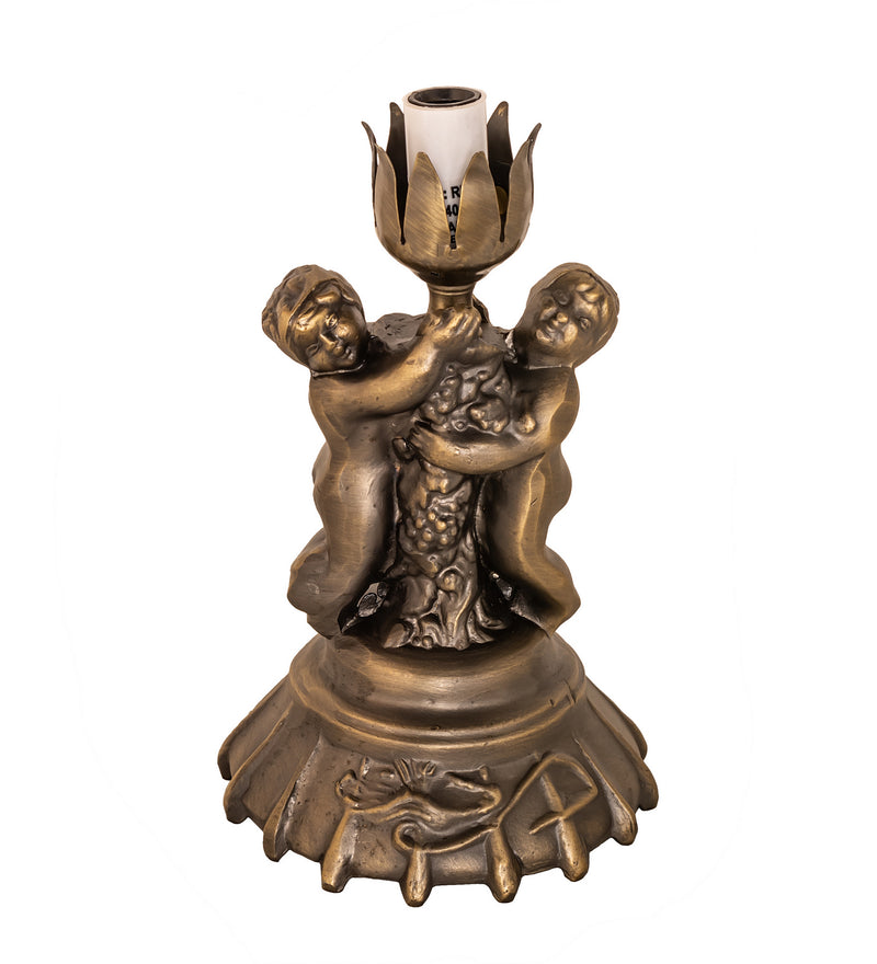 Meyda Tiffany 251838 One Light Mini Lamp, Antique Brass
