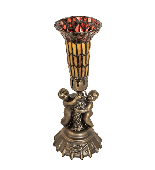 Meyda Tiffany 251840 One Light Mini Lamp, Antique Brass