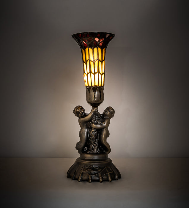 Meyda Tiffany 251840 One Light Mini Lamp, Antique Brass