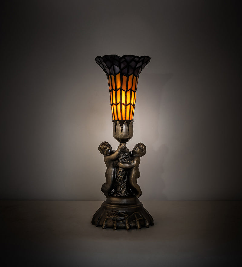 Meyda Tiffany 251841 One Light Mini Lamp, Antique Brass