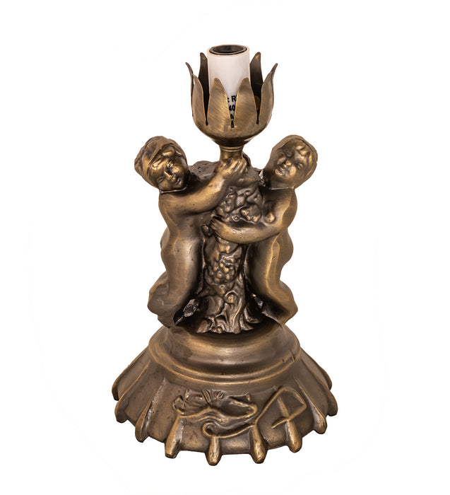 Meyda Tiffany 251842 One Light Mini Lamp, Antique Brass
