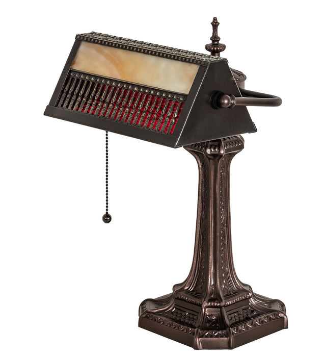 Meyda Tiffany 252221 One Light Banker's Lamp, Mahogany Bronze