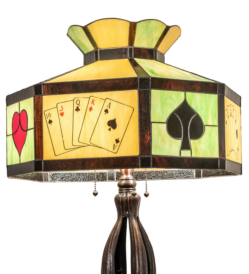 Meyda Tiffany 252404 Three Light Table Lamp, Mahogany Bronze