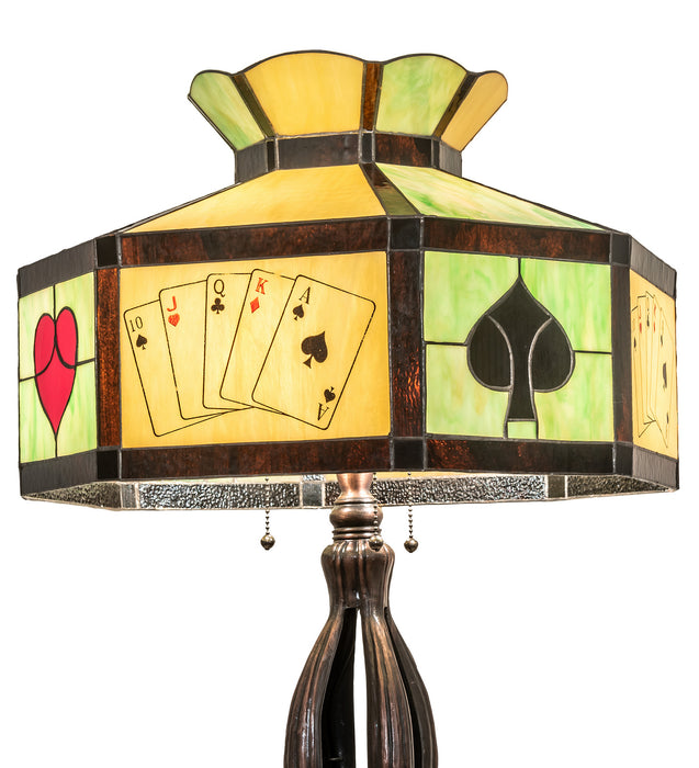 Meyda Tiffany 252404 Three Light Table Lamp, Mahogany Bronze