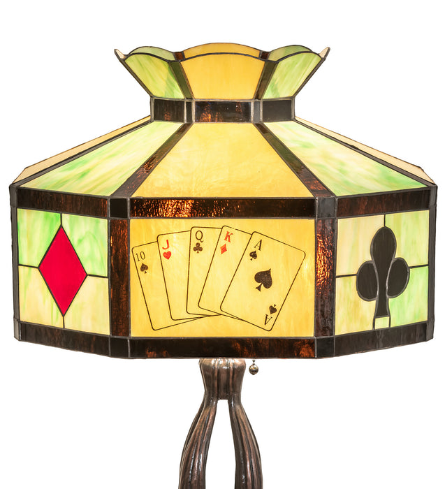 Meyda Tiffany 252404 Three Light Table Lamp, Mahogany Bronze