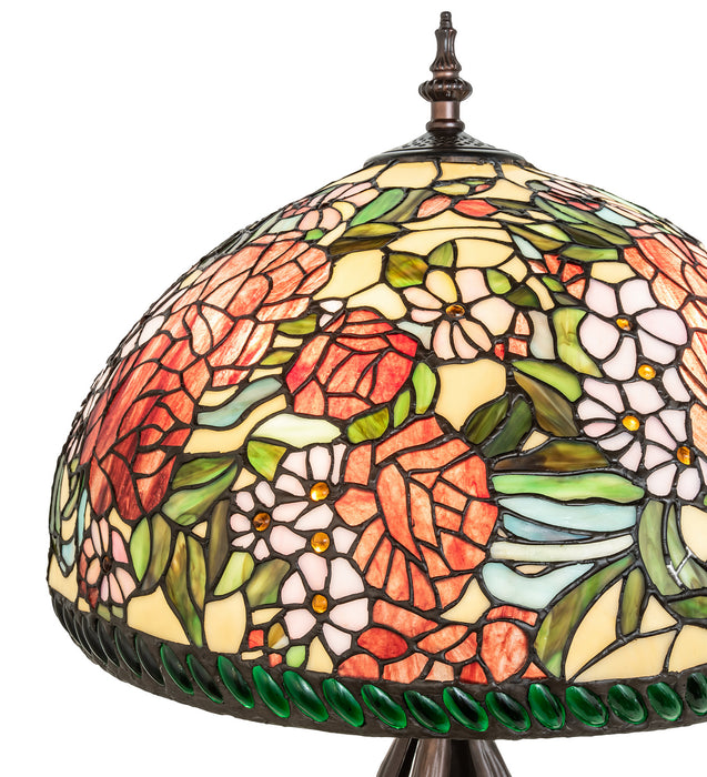 Meyda Tiffany 252596 Three Light Table Lamp, Mahogany Bronze