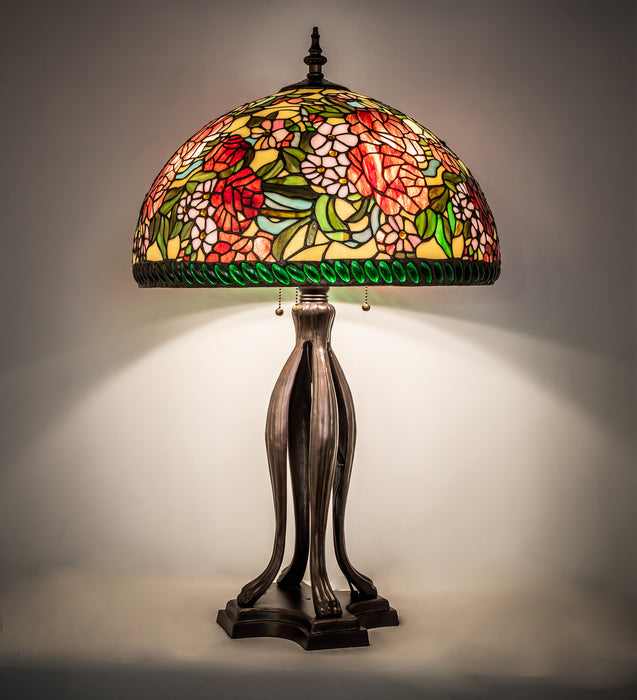 Meyda Tiffany 252596 Three Light Table Lamp, Mahogany Bronze