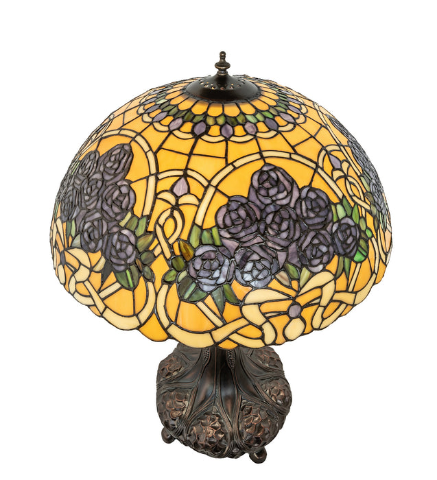 Meyda Tiffany 252640 Three Light Table Lamp, Mahogany Bronze