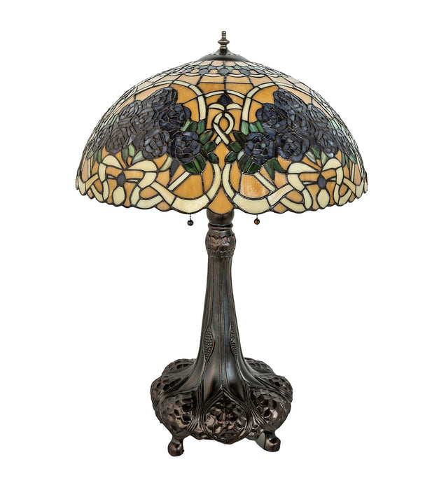 Meyda Tiffany 252640 Three Light Table Lamp, Mahogany Bronze