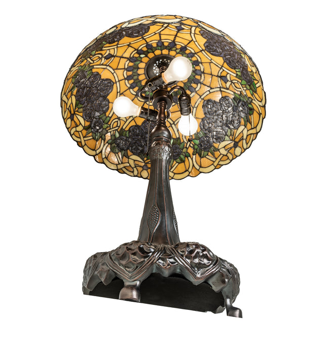 Meyda Tiffany 252640 Three Light Table Lamp, Mahogany Bronze