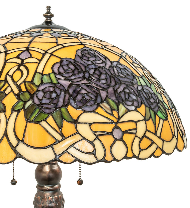 Meyda Tiffany 252640 Three Light Table Lamp, Mahogany Bronze