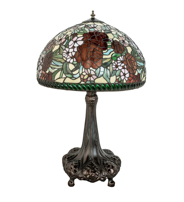 Meyda Tiffany 252829 Three Light Table Lamp, Mahogany Bronze