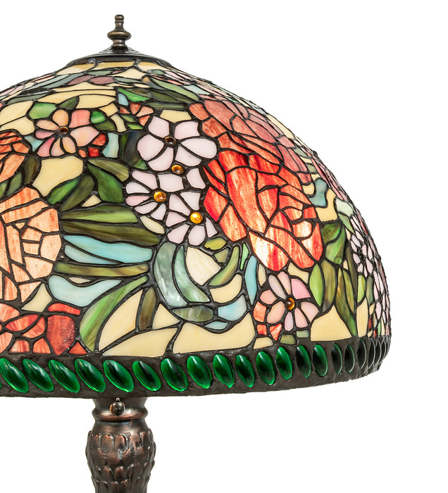 Meyda Tiffany 252829 Three Light Table Lamp, Mahogany Bronze