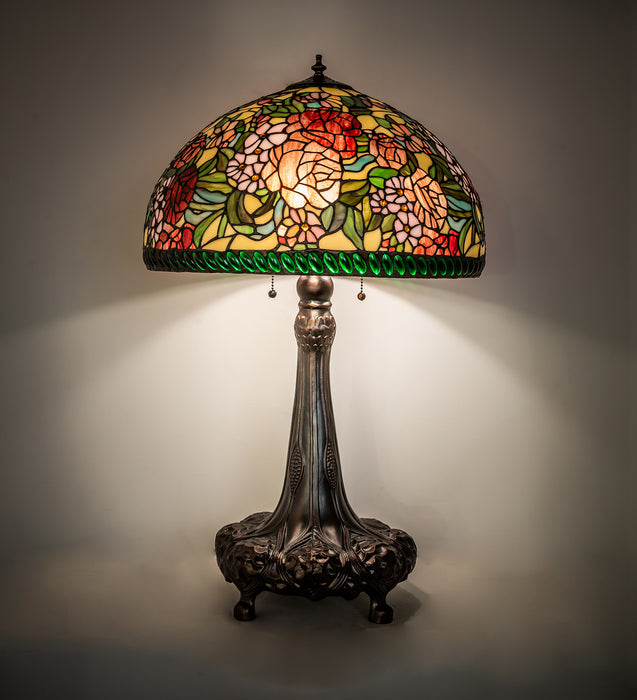 Meyda Tiffany 252829 Three Light Table Lamp, Mahogany Bronze