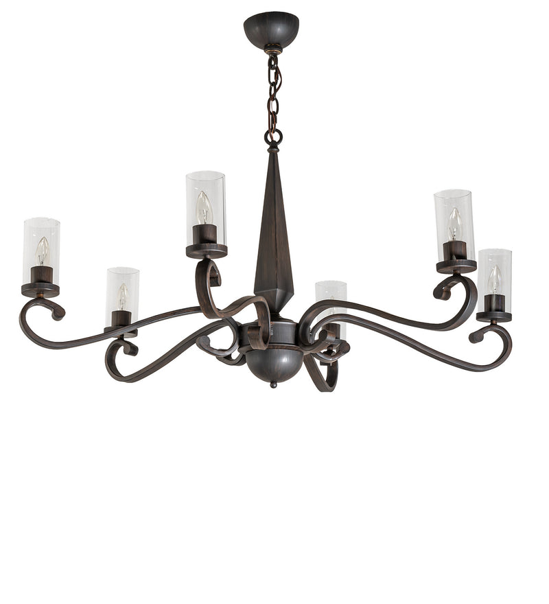 Meyda Tiffany 252881 Six Light Chandelier, Classic Rust