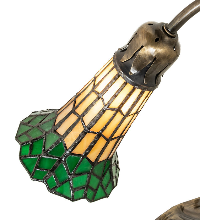 Meyda Tiffany 27084 One Light Mini Lamp, Antique Brass