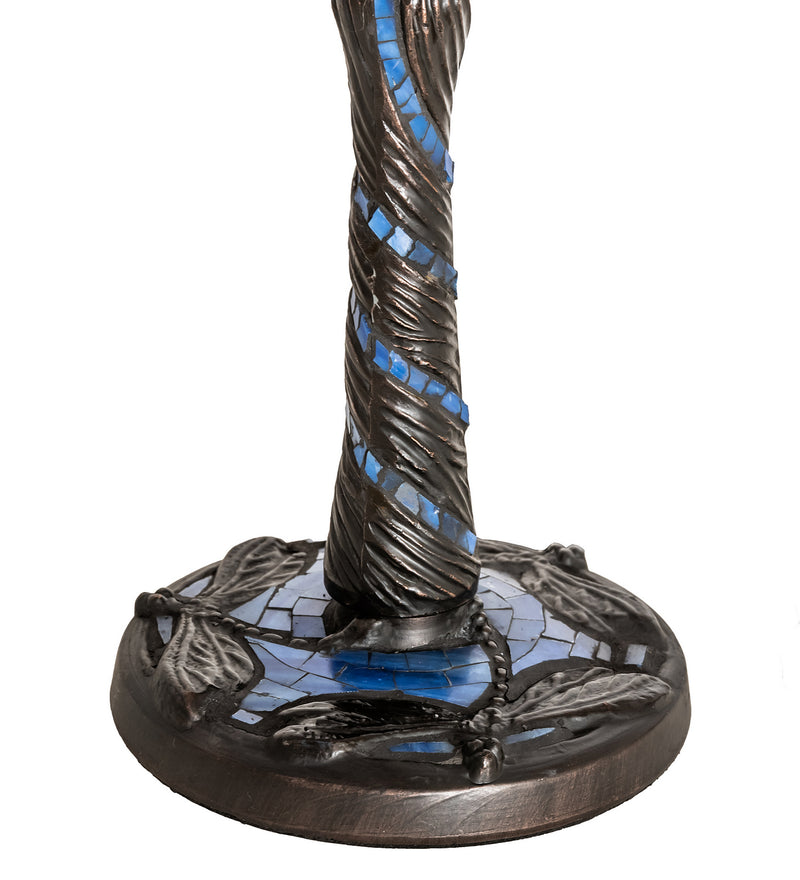 Meyda Tiffany 37754 One Light Table Base, Blue Mosaic Tiles/Mahogany Bronze