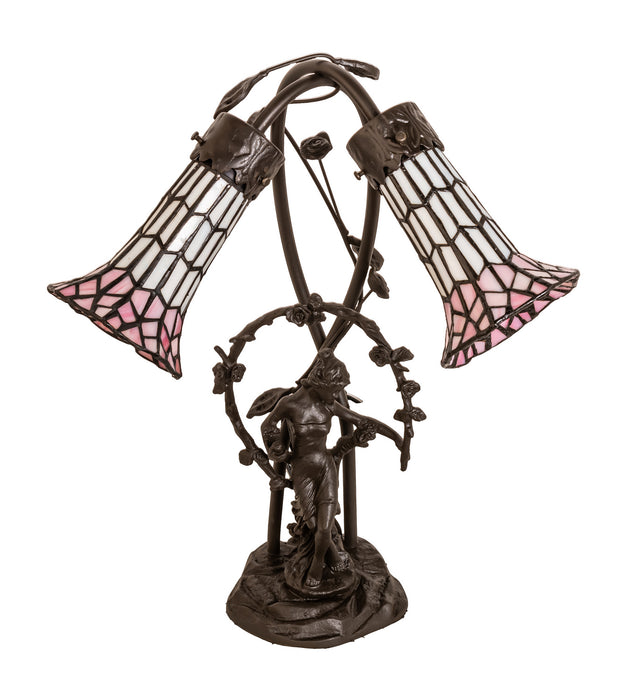 Meyda Tiffany 71641 Two Light Table Lamp, Mahogany Bronze
